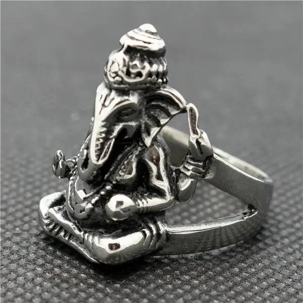 316L Stainless Steel Cool Thailand Ganesha Ring Newest