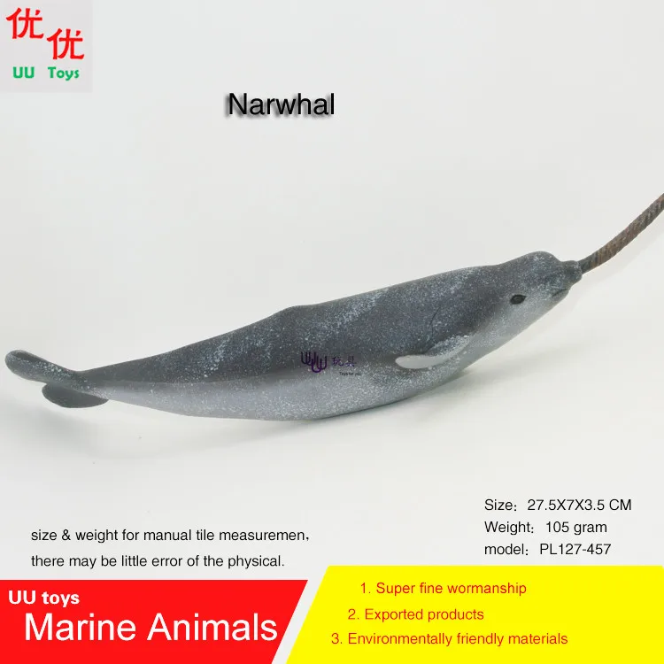 Hot toys Narwhal (Unicorn Whale) Simulation model Marine Animals Sea Animal kids gift educational props Action Figures