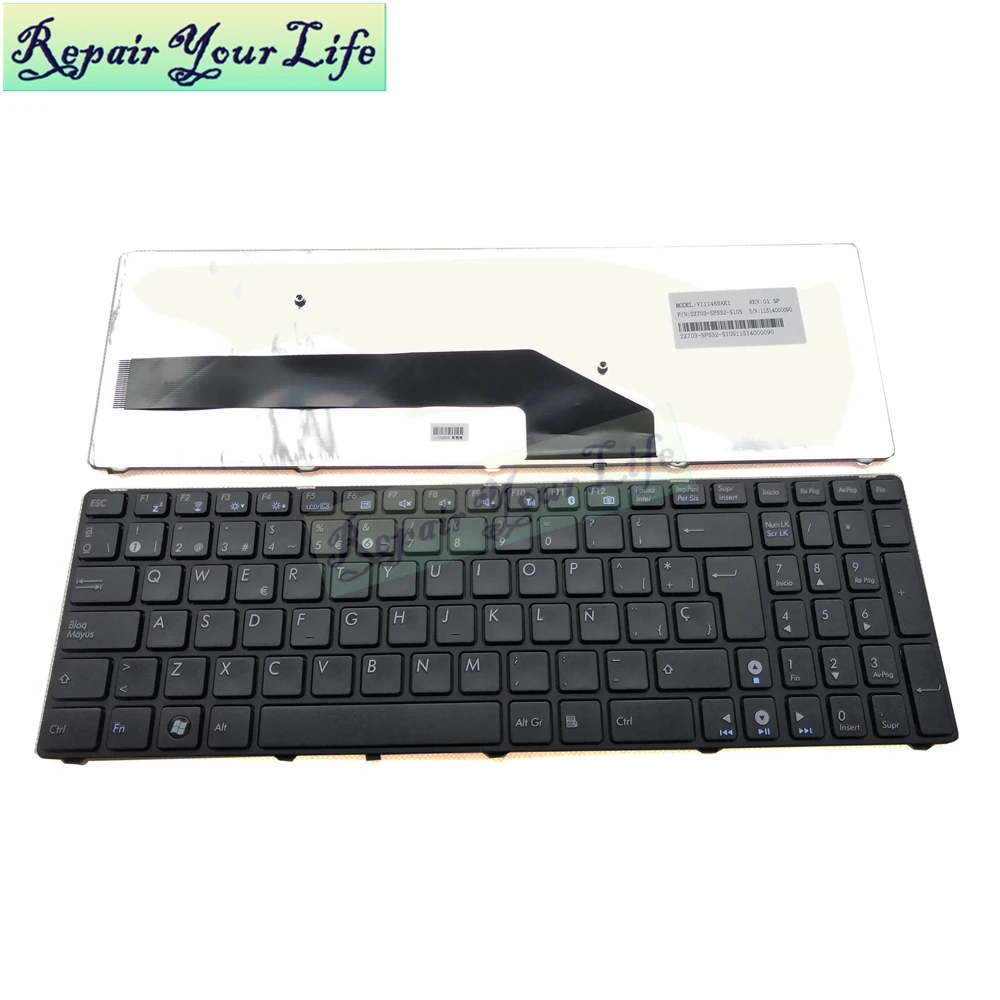 P2542 Spanish laptop keyboard For Gigabyte P2532 P2532F P2532H P2532N R1532 SP black with frame V111465AK1 11514000089 internal