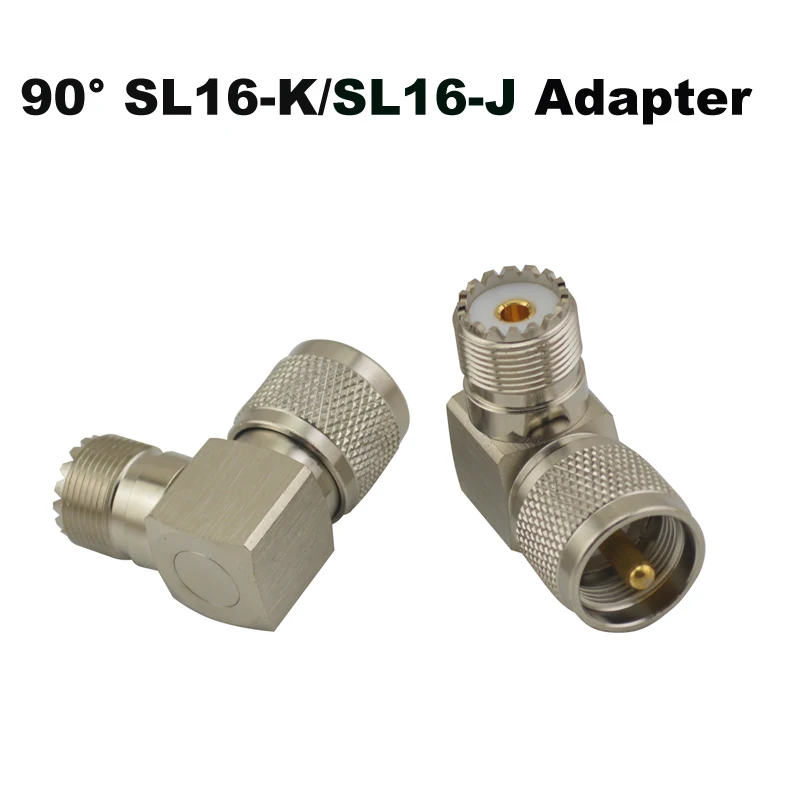 SL16-K (uhf so239)/SL16-J (pl259 uhf ذكر) جاك 90 زاوية الحق rf محول اسلكية تخاطب الموصل