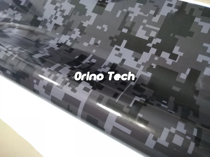 ORINO Black Grey Vinyl Film Digital Car Wrap Film Adhesive Car Sticker Motorcycle Vehicle Full Wrapping Foil Air Bubble Free