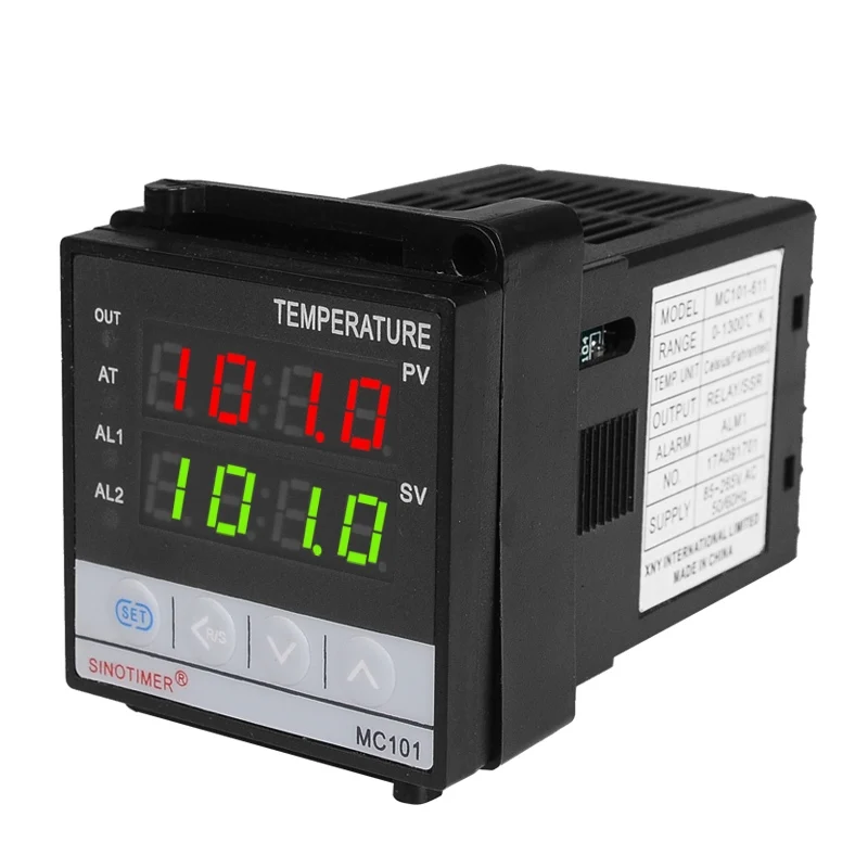 Fahrenheit Short Shell Input PT100 K Thermocouple Digital PID Temperature Controller SSR Relay Output for Heat with Alarm MC101