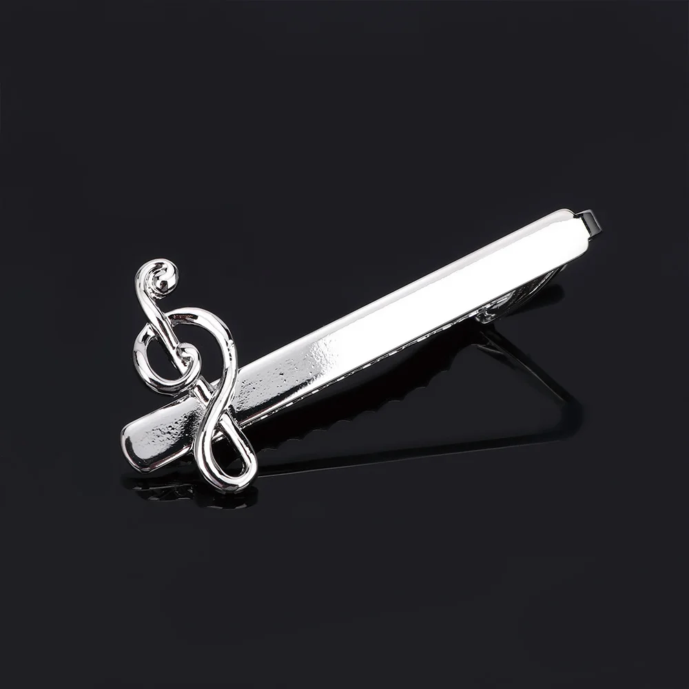 Fashion Men Tie Clip Treble Clef Piano Score Tie Clip Musical Note Tie Clip Cufflinks Business Tie Clip Necktie Clips