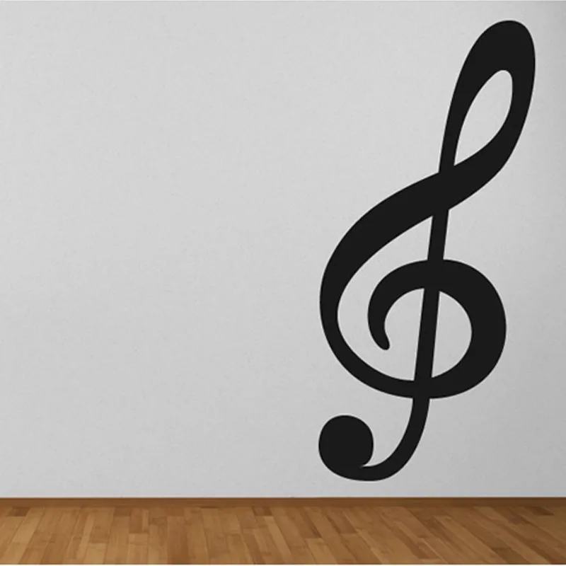 Large Size Treble Clef Musical Note Wall Decals Vinyl Removable Wall Decor Sticker For Living Room