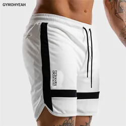 Pantalones de chándal de malla transpirable para hombre, ropa deportiva de secado rápido, pantalones cortos de marca para correr en la playa, Verano