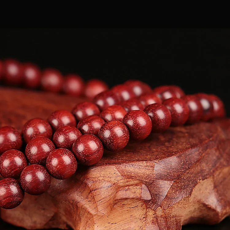 Zambian Red sandalwood Buddhist 0.6cm /0.8cm*108 Prayer Beads Malas Natural Wooden Bracelets For Women Men Yoga Jewelry