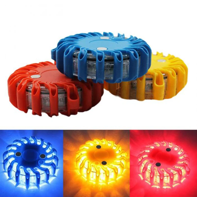 Rechargeable LED With Magnetic Car Light Round Beacon Emergency Strobe Flashing Warning Lights Roof Police Light bar Yellow