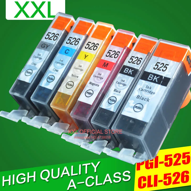 6C For Canon MG6150 MG6250 Ink Cartridge For Canon PIXMA MG6150 MG6250 MG 6150 6250 Printer ink PGI525