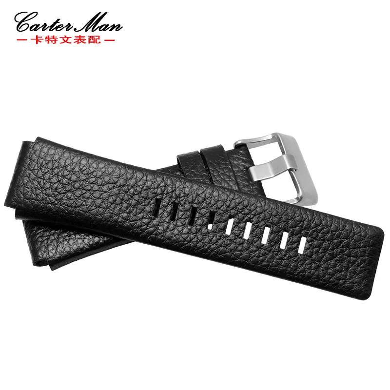 New High quality cowhider watch strap 28*20mm 28*22mm watchband for DZ1123 DZ1131 black men watch bracelet