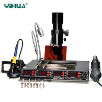 YIHUA 1000B BGA Rework Station 4 in 1 Infrared Rework Station SMD Hot Air Gun 540W Preheating Station 75W Soldering Iron station