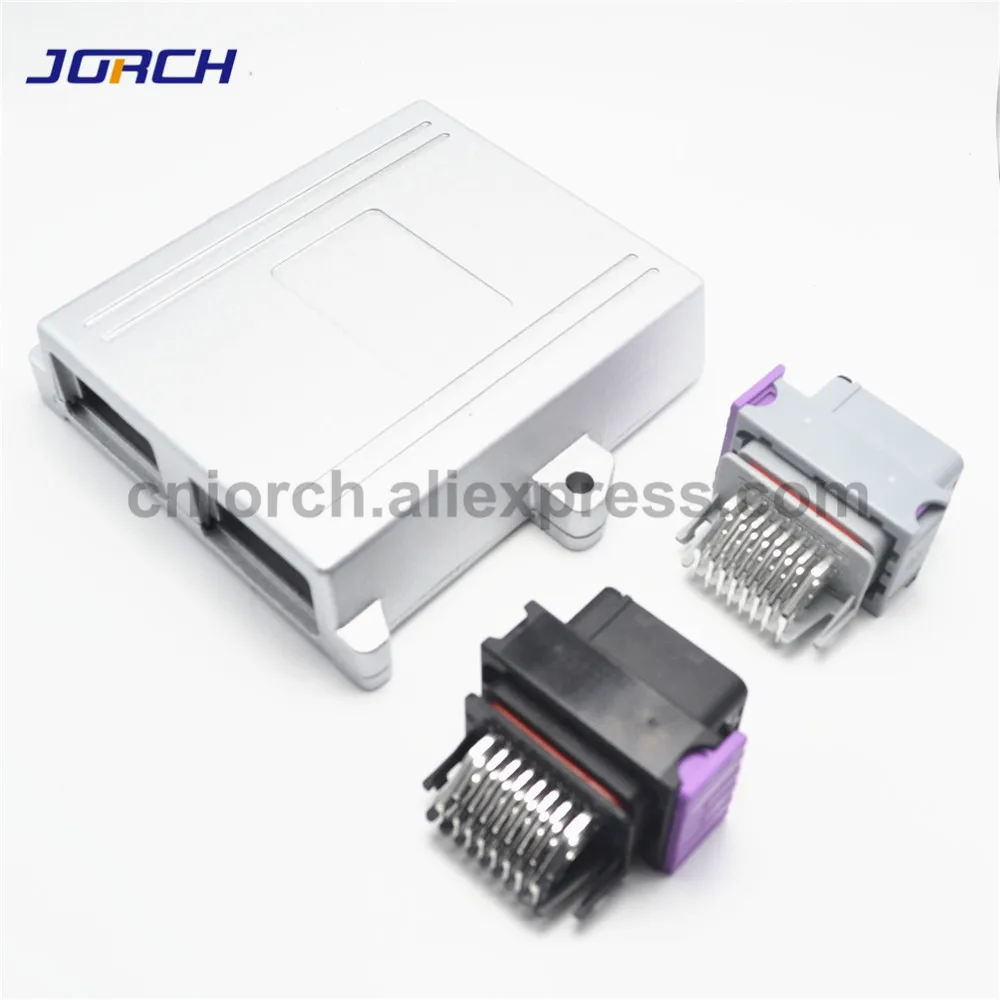 1set 24pin/48pin ECU shell Aluminum box with auto connector plug car on-board controller panel circuit board connectors