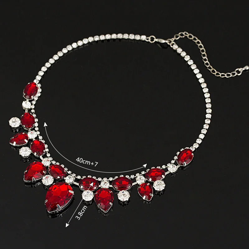 2018 TOP Pendants Necklace For Women Exquisite Rhinestone Pendant Necklace Fashion Collar Jewelry Red Carpet Necklace N004