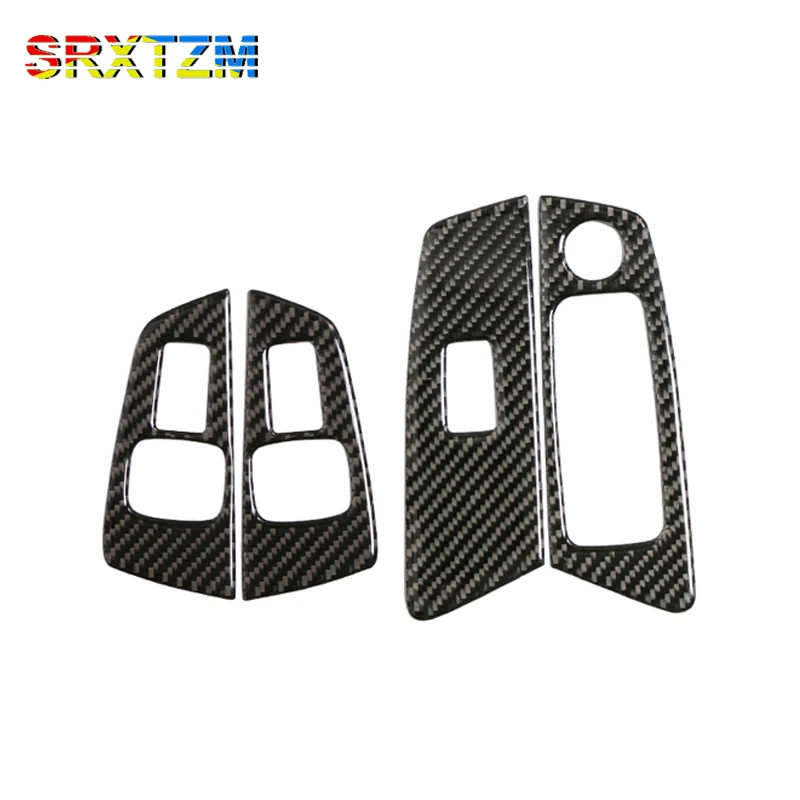 

SRXTZM Carbon Fiber Car Window Lifter Control Frame Window Switch Decor Armrest Panel Refit Sticker For BMW G30 5 Series 2018