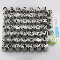 Mujiang 55 Pcs / Set Stainless Steel Russian Tulip Icing Piping Nozzles Pastry Tips Cake Decorating Tools for the Kitchen Baking