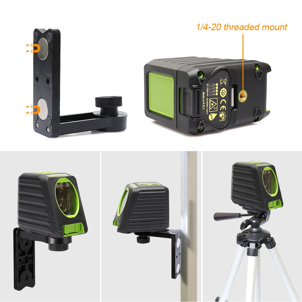 Lasers Verticaux et Horizontaux Autonivelants Huepar Laser à Ligne Croisée à Faisceau Rouge Vert Niveau Laser 150 Degrés pour Utilisation En
