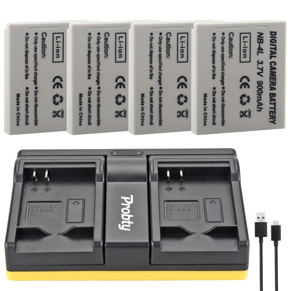 NB-4L Battery + Charger for CANON PowerShot ELPH 300 HS IXUS 220  SD200  SD300  SD400  SD430 WIRELESS  SD450  SD600  SD630  SD75