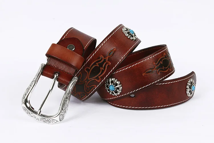 

Perfect female accessories ethnic wind pin buckle men and women leather belt gemstone belt belt buckle retro gothic belt