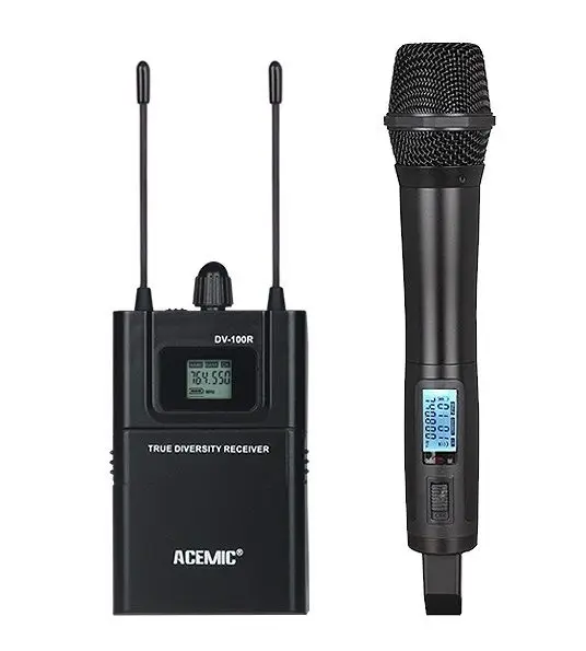 ACEMIC DV-100H UHF True diversity Wireless Mic handheld Microphone DSLR/DV