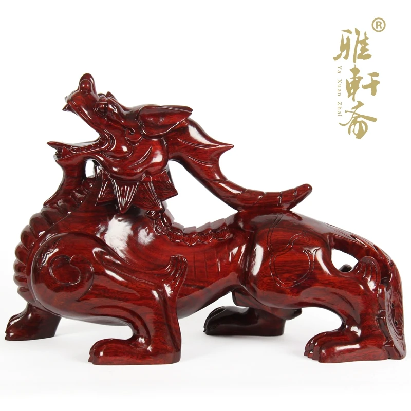 T Gallery Zhai feng shui ornaments carved mahogany mahogany crafts large 56 Phoenix Dance