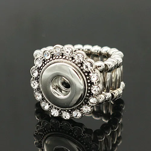 Fashion Flower Butterfly pattern Rhinestone Elastic metal snap rings fit 12MM/18MM snap buttons jewelry JZ0009