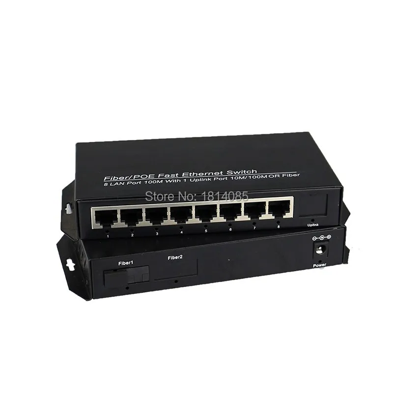 

100 Mbps fiber port and 8 RJ45 ports 100mbps POE Power Transceiver wireless IEEE 802.3af(15.4W)