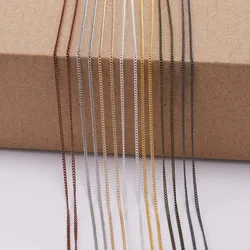 5m/lot 1.3 1.6 2.0 2.5 mm Gold Rhodium Copper Plate Bulk Fine Necklace Chain For DIY Jewelry Making Finding Supplies Accessories