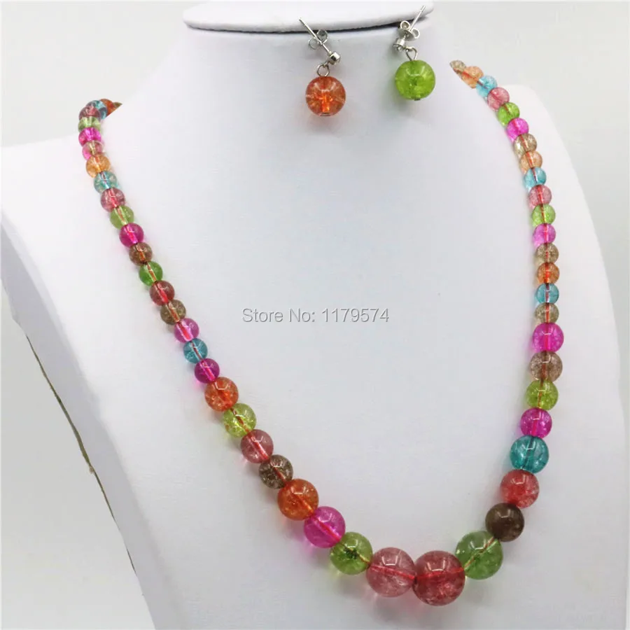 6-14mm Tower Tourmaline Accessories Necklace Chain Earbob Earrings Sets Jewelry Sets Beads Jewelry Making Girls Christmas Gifts