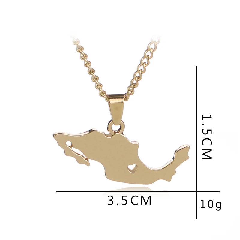 Hip Hop Alloy Israel Map Tag Pendant Necklace I heart Mexico Country Map Silhouette Necklaces Love Motherland Jewelry