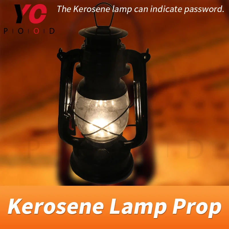 

Lantern Kerosene Lamp Prop Escape Room Game press button to trigger the lamp to flash in certain rhythm to indicate password