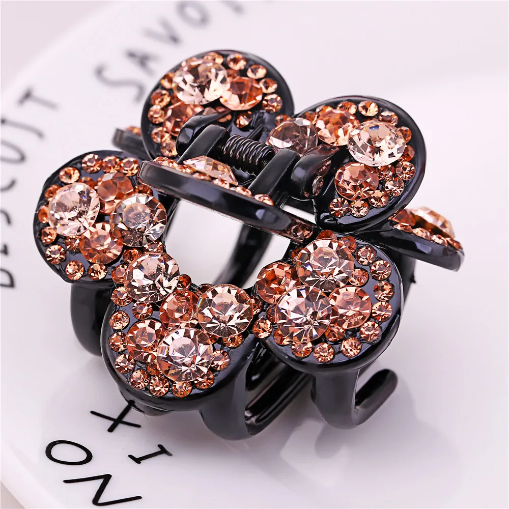 

9cm Hair Claw for Women Hair Accessories Rhinestone Hair Clip Fancyin Floral Fashion Headwear Long Hair