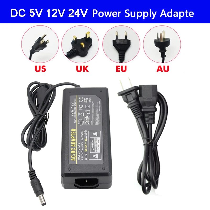 adaptador de alimentacao led para lampada de iluminacao strip power driver plug dc5v dc12v dc24v 1a 2a 3a 5a 7a 8a 10a 01