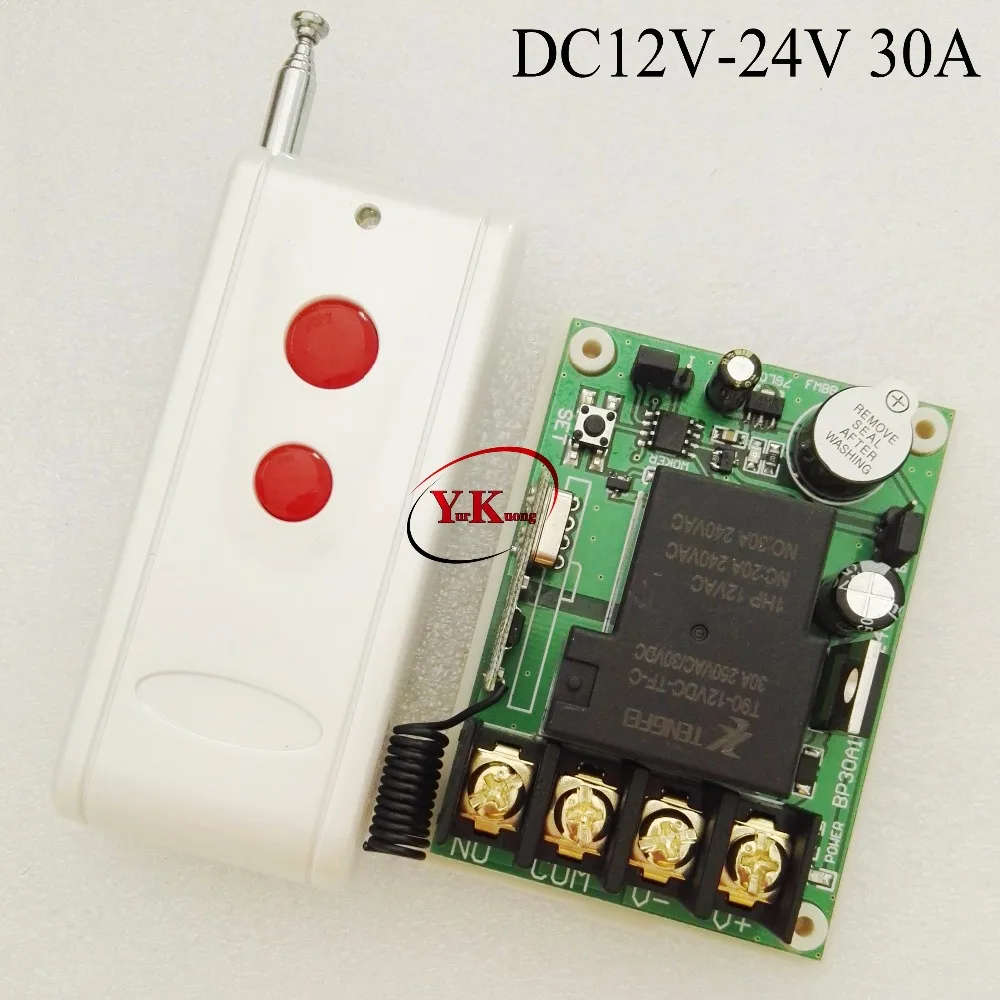 DC12V 30A Relay Remote Control Switch DC12V-24V Wide Range Working Voltage 12V 14V 16V  Receiver Transmitter Long Range  315/433