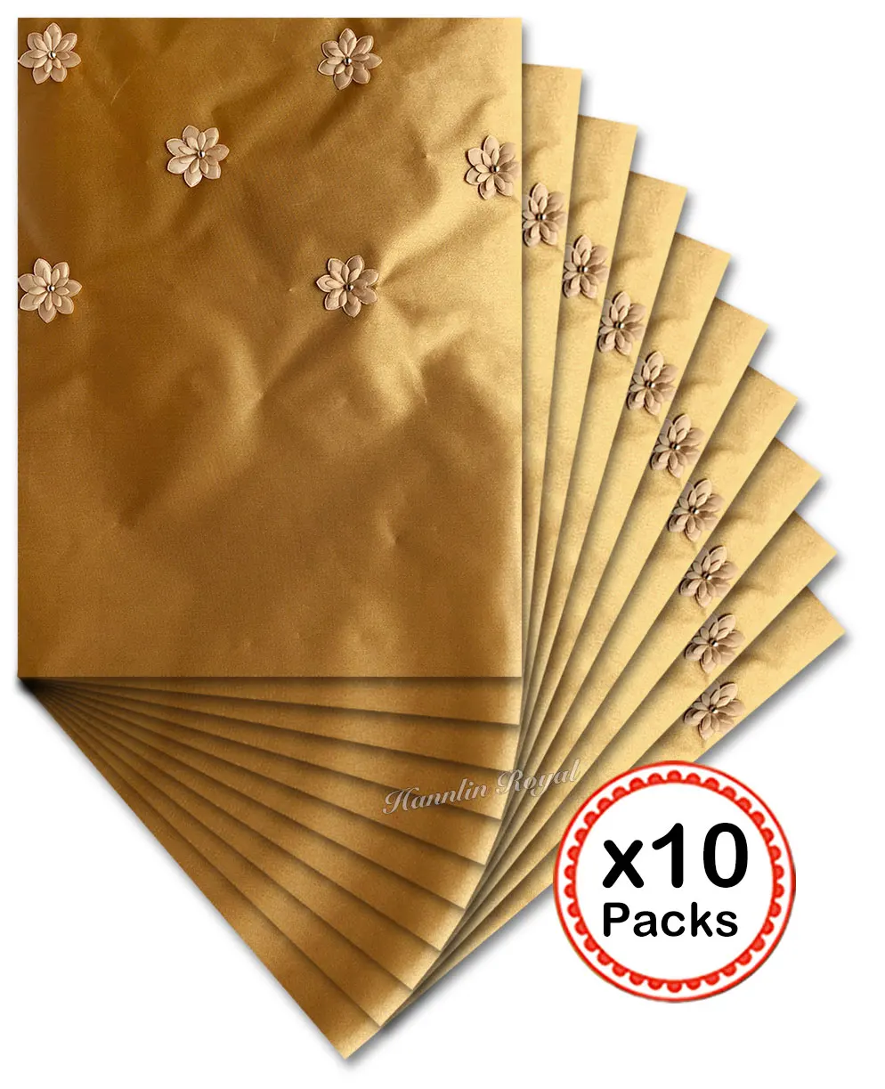 Plain Gold 10 packs 20 pieces Beaded African sego headtie gele and ipele head tie headgear with Appliques free shipping DHL