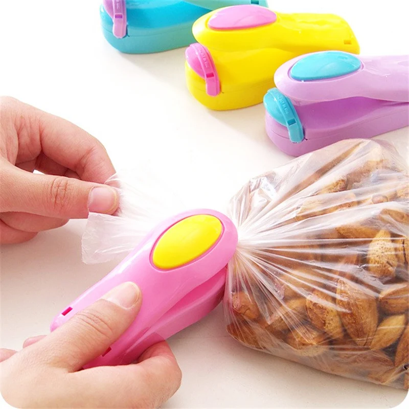 Mini Plastic Bag Heat Sealing Machine Impulse Sealer Storage Bags Sealing Device Handheld Portable Household Tools 6 colors