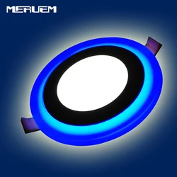 Double Color Round LED Panel Downlight 5W 9W 16W 24W, 3 Modes LED Panel Lights AC85-265V Recessed Ceiling Downlights CE ROHS