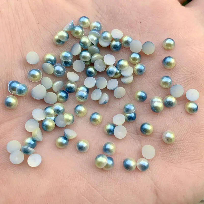 400pcs Half Round Flatback Pearls Jewelry Garment Beads DIY Craft 4mm For Nail Art ABS Pearls -B17