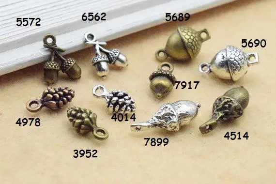 30pcs Zinc Alloy Pine Cone Charms for DIY Handmade Craft Necklace Bracelet Pendant Vintage Jewelry Making Metal Accessories