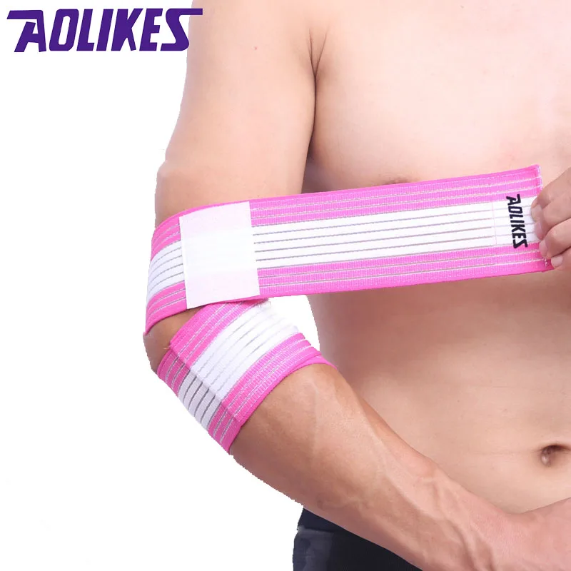AOLIKES 1 pz fascia elastica alta avvolgere braccio da basket nastro di compressione supporto gomito Tennis pallavolo attrezzatura sportiva