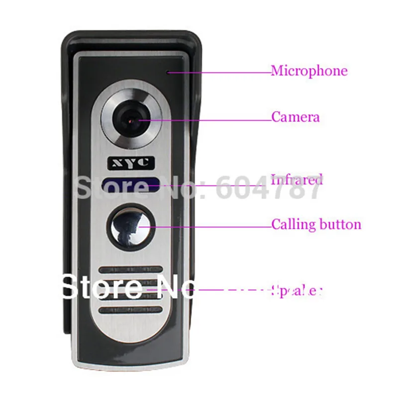 7 inch TFT Color Video Door Phone Intercom Doorbell System Kit IR Camera Doorphone Monitor Speakerphone intercom Night Vision