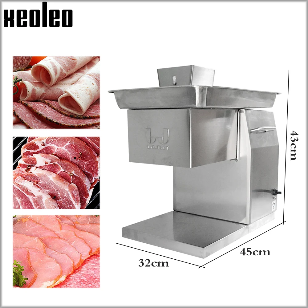 XEOLEO Commercial Meat slicer Electric Meat Cutter Stainless steel Chopper meat3/2.5/4/5/6/7/8mm thickness 250KG/h 110/220V 550W