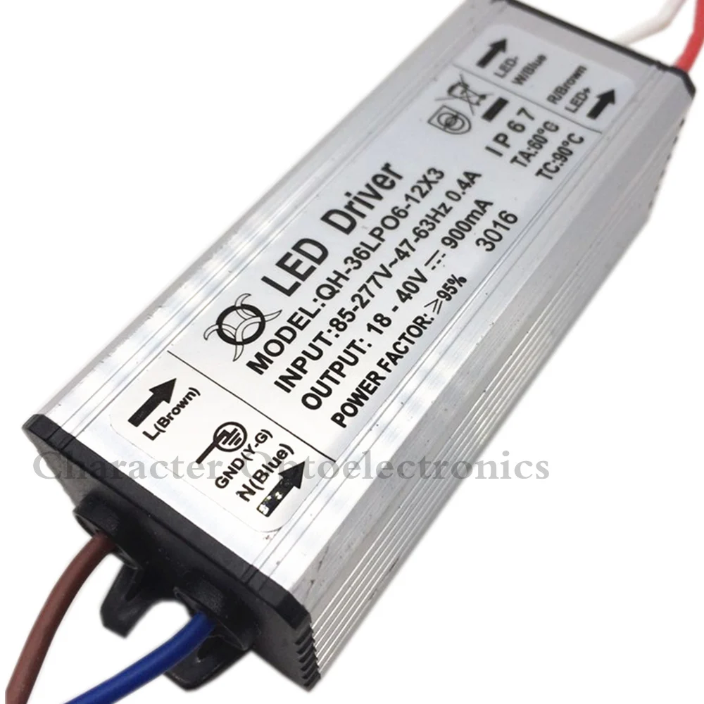 Pilote LED pour projecteur, 10 pièces/lot, 6-12x3w, DC18-40V, 900mA, 220V, 18w, 30w, 36w, alimentation IP67, courant Constant, étanche