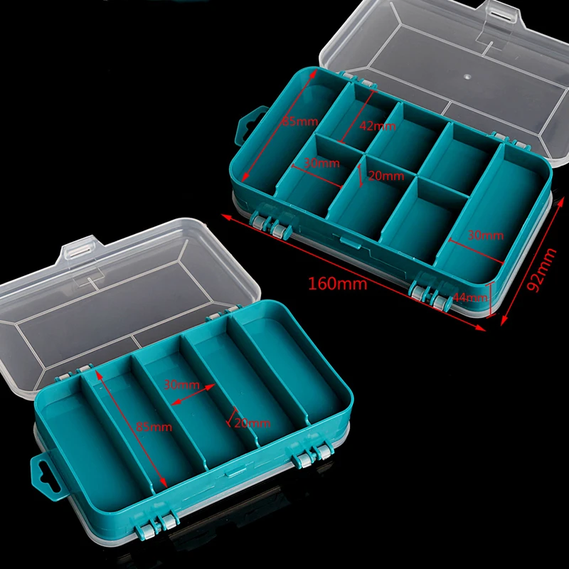 OOTDTY 1PC Tool Box Transparent Double-Side Multifunctional Storage Tool Organizing Case Plastic Case