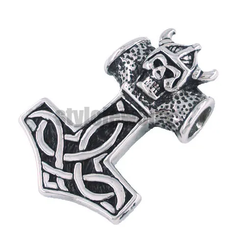 

Free Shipping! Myth Thor's Hammer Pendant Stainless Steel Jewelry Claddagh Celtic Knot Motor Biker Skull Men Pendant SWP0070