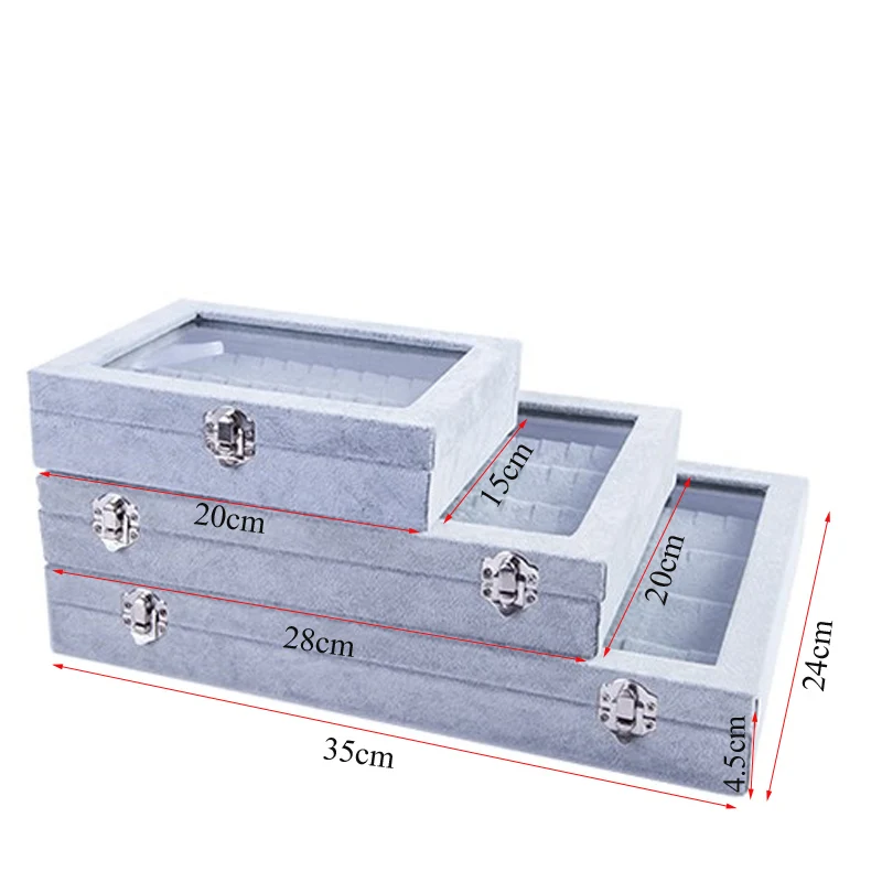 Hot Sale Earrings Jewelry Box Rings Studs Necklace Makeup Holder Case Choker Organizer Women Jewellery Storage Packaging