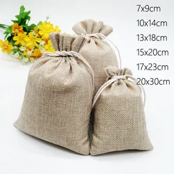 10 stücke Jute Leinen Taschen Für Schmuck Display Kordel tasche Geschenk Box Verpackung Taschen Für Geschenk Tasche Hochzeit/Weihnachten sackleinen Tasche Diy