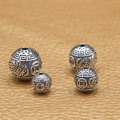 999 Silver Pixiu Beads Real 100% Silver Jewelry Beads Fengshui Good Luck Pixiu Symbol Beads DIY Jewelry