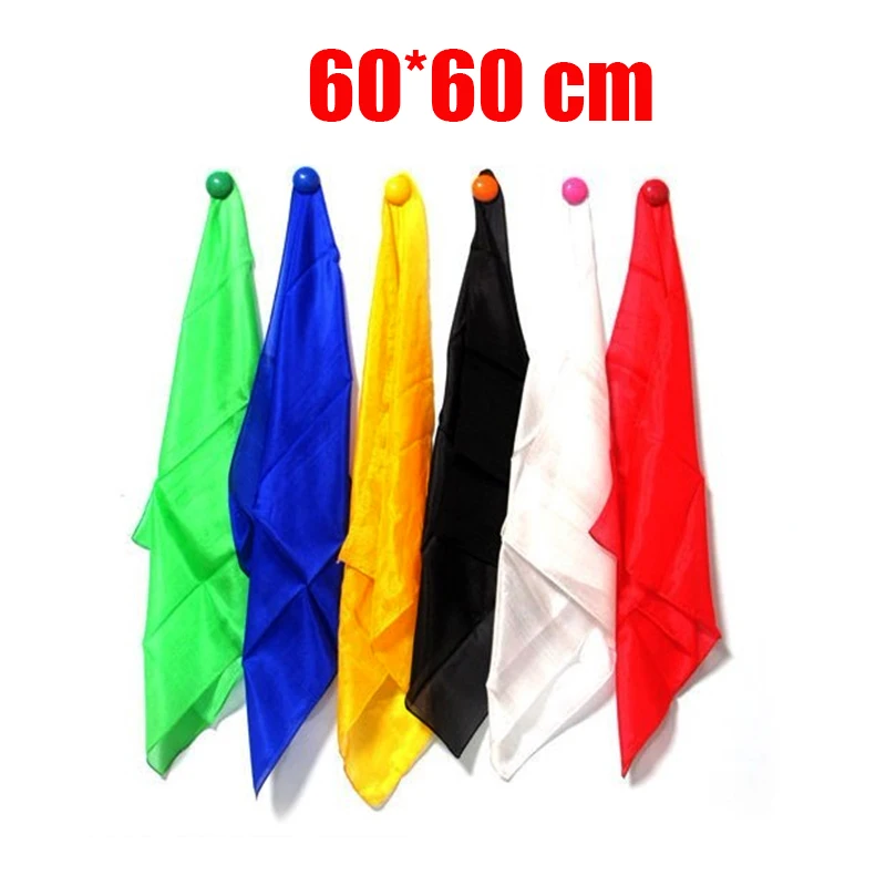 1 Pcs 60* 60 Cm Colorful Silk Scarf Magic Tricks Close Up Street Stage Magic Prop  Accessories Magicians  Gimmick Illusion