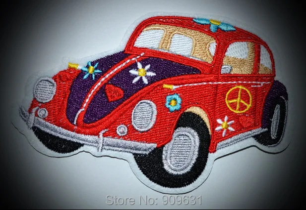 New ! PUNK HIPPIE FLOWER POWER Car Embroidery Iron On Patch ride Motor bikes Just Over Bike