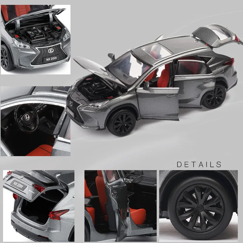 Exquisite gift 1:32 NX200T luxury SUV alloy model,simulation die-cast metal sound and light back force model,free shipping