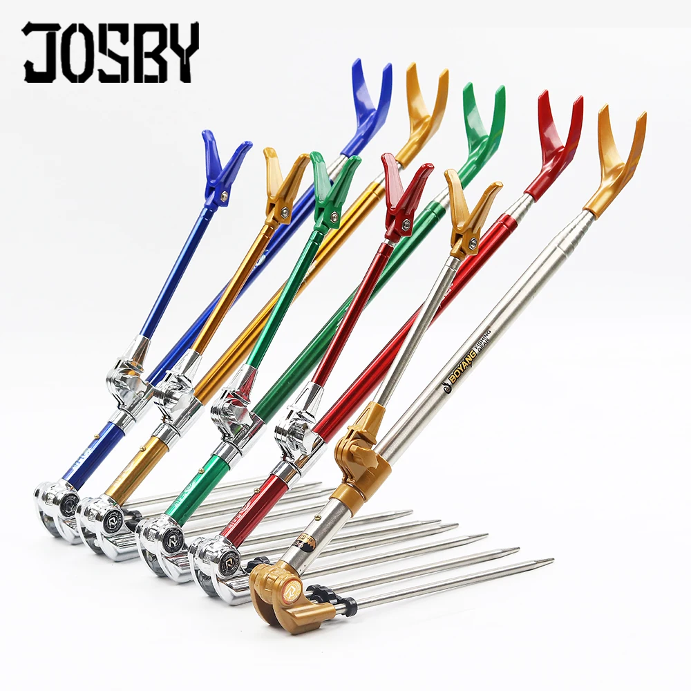 JOSBY 1.7M 2.1M 2.3M canna da pesca staffa portatile pieghevole a scomparsa 5 colore in acciaio inox Canna da pesca Holder telescopico